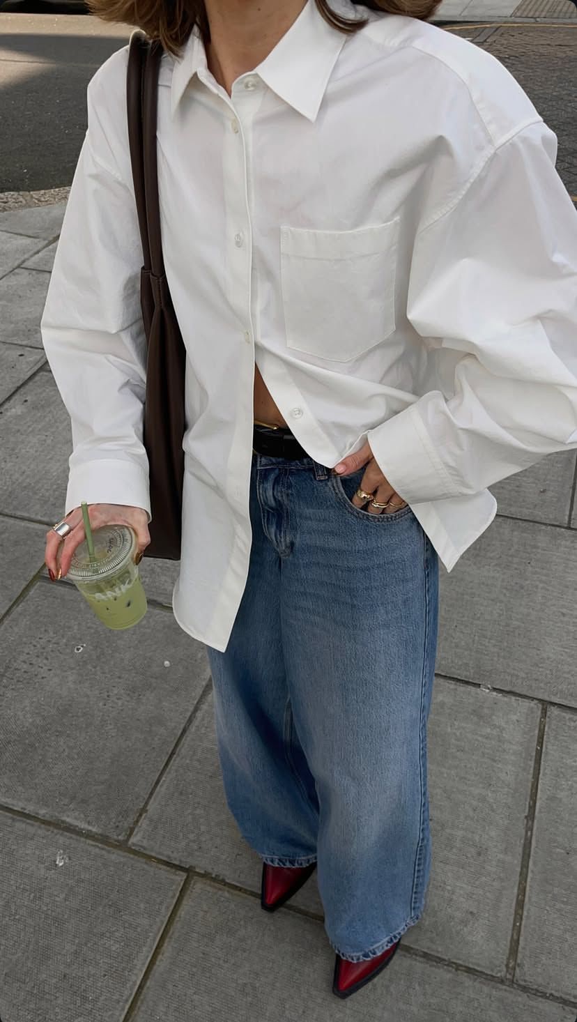 THE ESSENTIAL SHIRT - Blanca Algodón Pesado