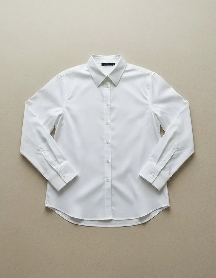 The Essential Shirt - Camisa Clásica Algodón Opaco Blanco